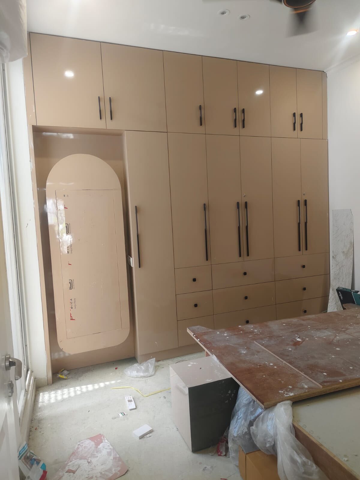 Custom wardrobe installation in progress at a Svaara site